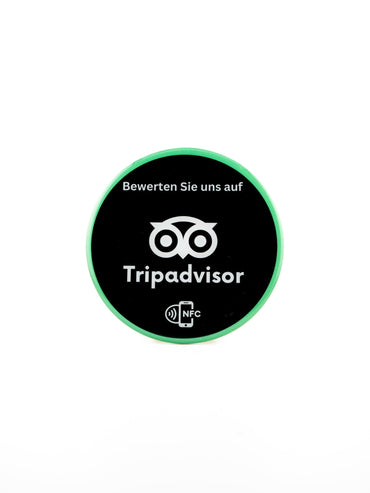 Hochwertiger NFC - Aufkleber für mehr Tripadvisor Bewertungen - Custom Ratings