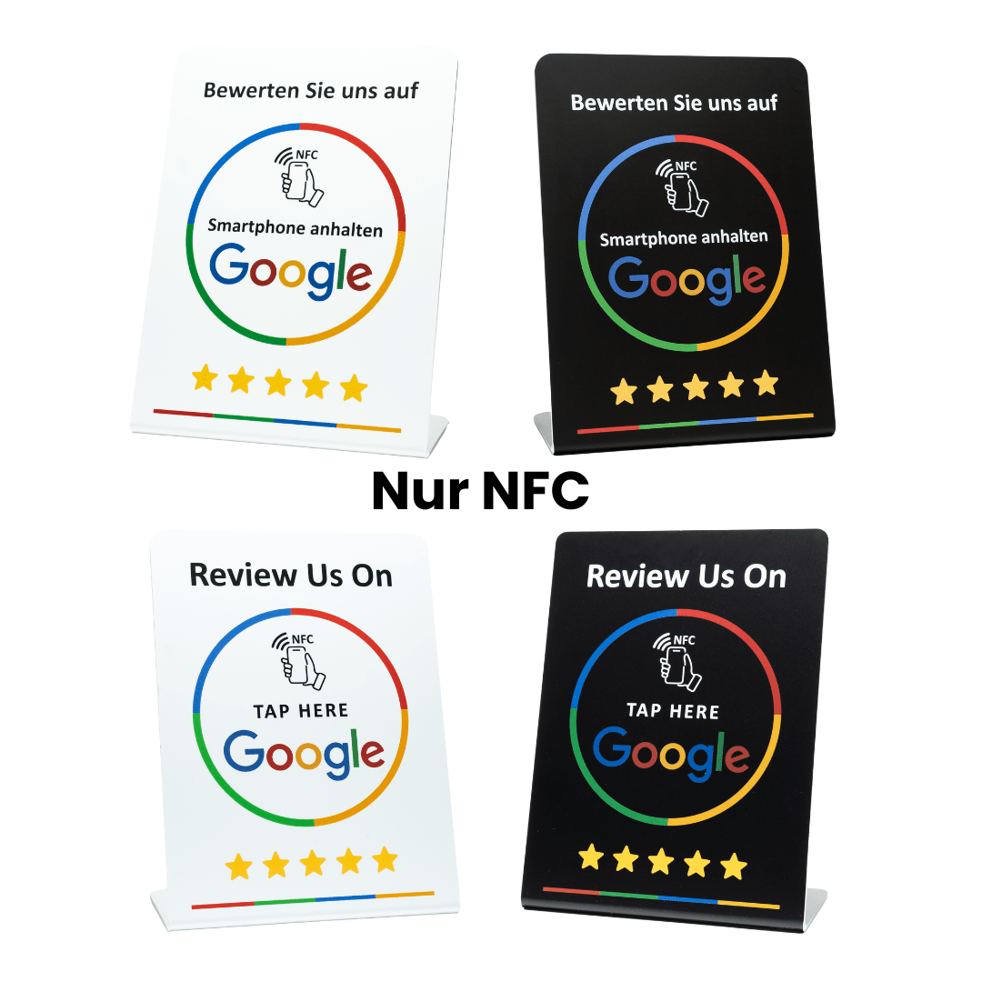 Google Bewertung NFC/QR - Code Aufsteller - Custom Ratings
