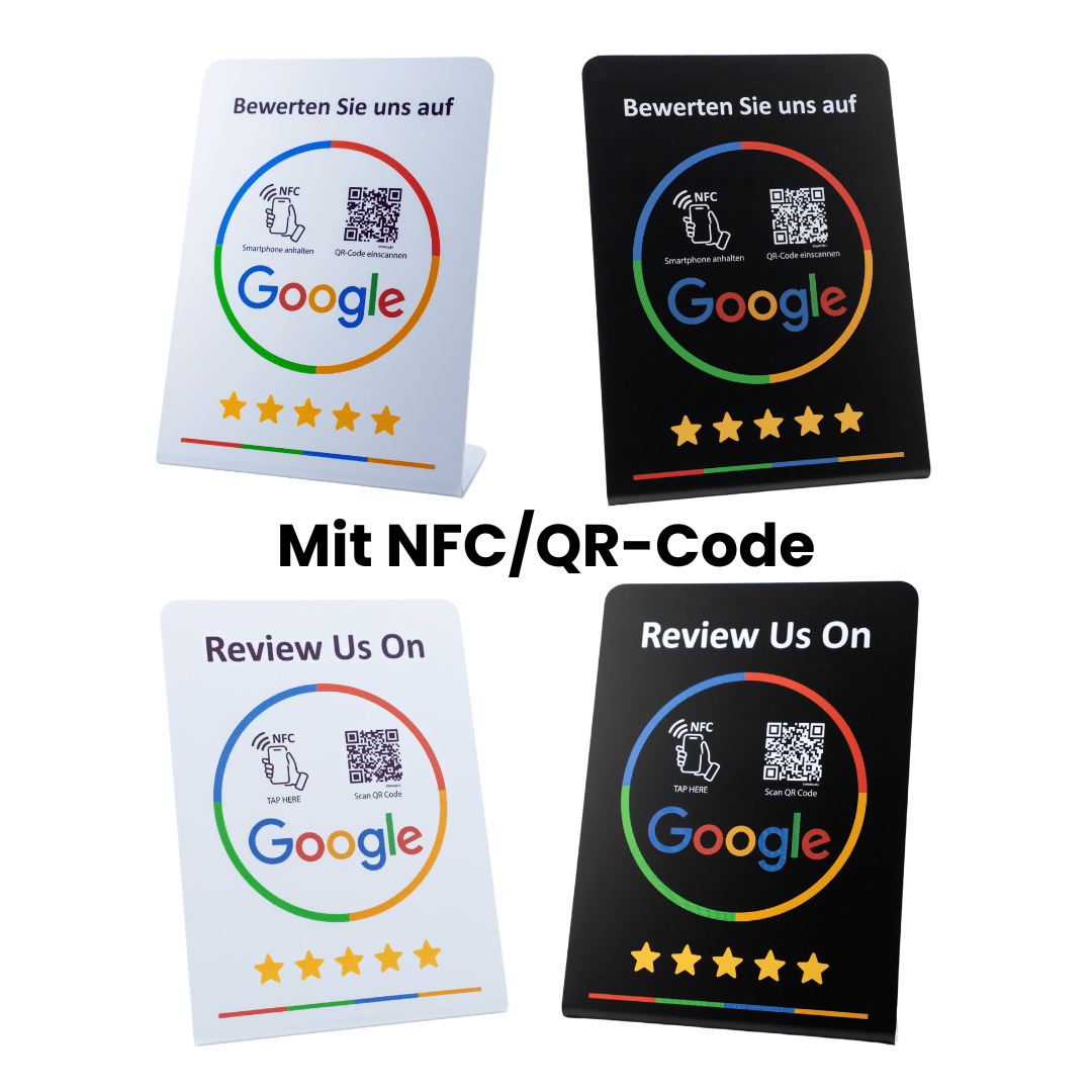 Google Bewertung NFC/QR - Code Aufsteller - Custom Ratings