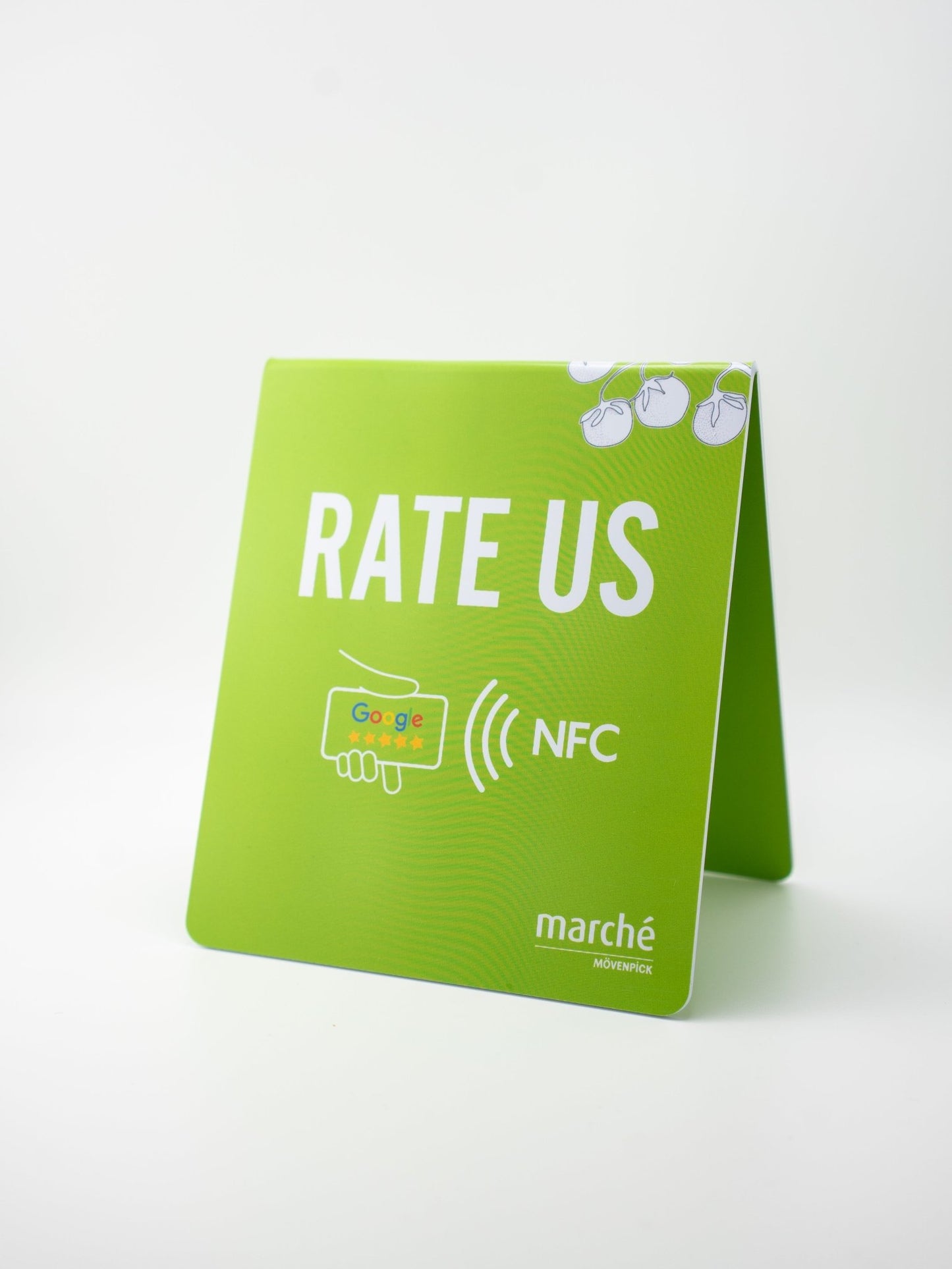 Personalisierter doppelseitiger NFC - Aufsteller - Custom Ratings