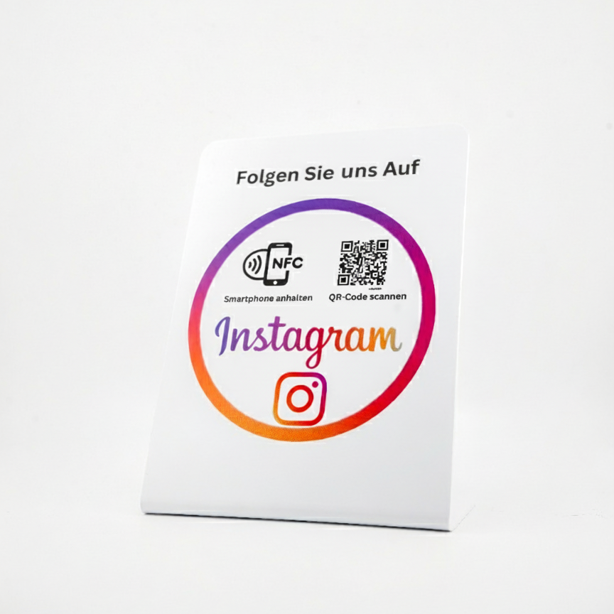 Instagram Follower NFC/QR-Code-Aufsteller