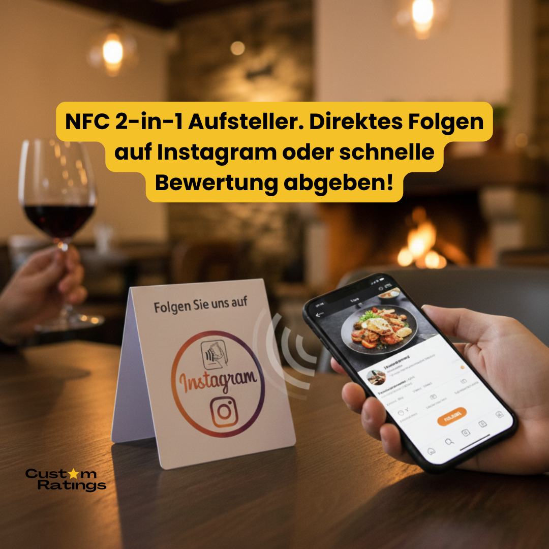 Google Bewertung/Instagram NFC-Aufsteller