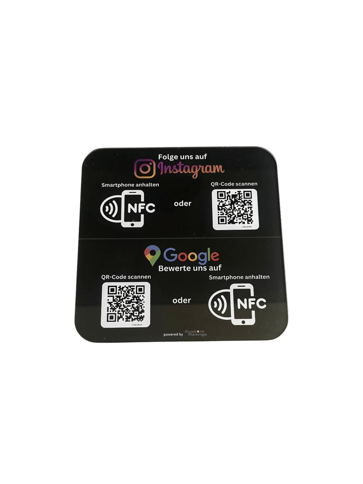 Google Bewertung/Instagram NFC/QR - Code Acryl Display - Custom Ratings