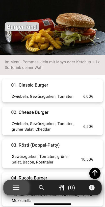Speisenkarten NFC-Aufkleber